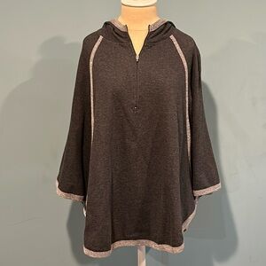 Fabletics Hooded Aventura Poncho Charcoal Gray Size Medium